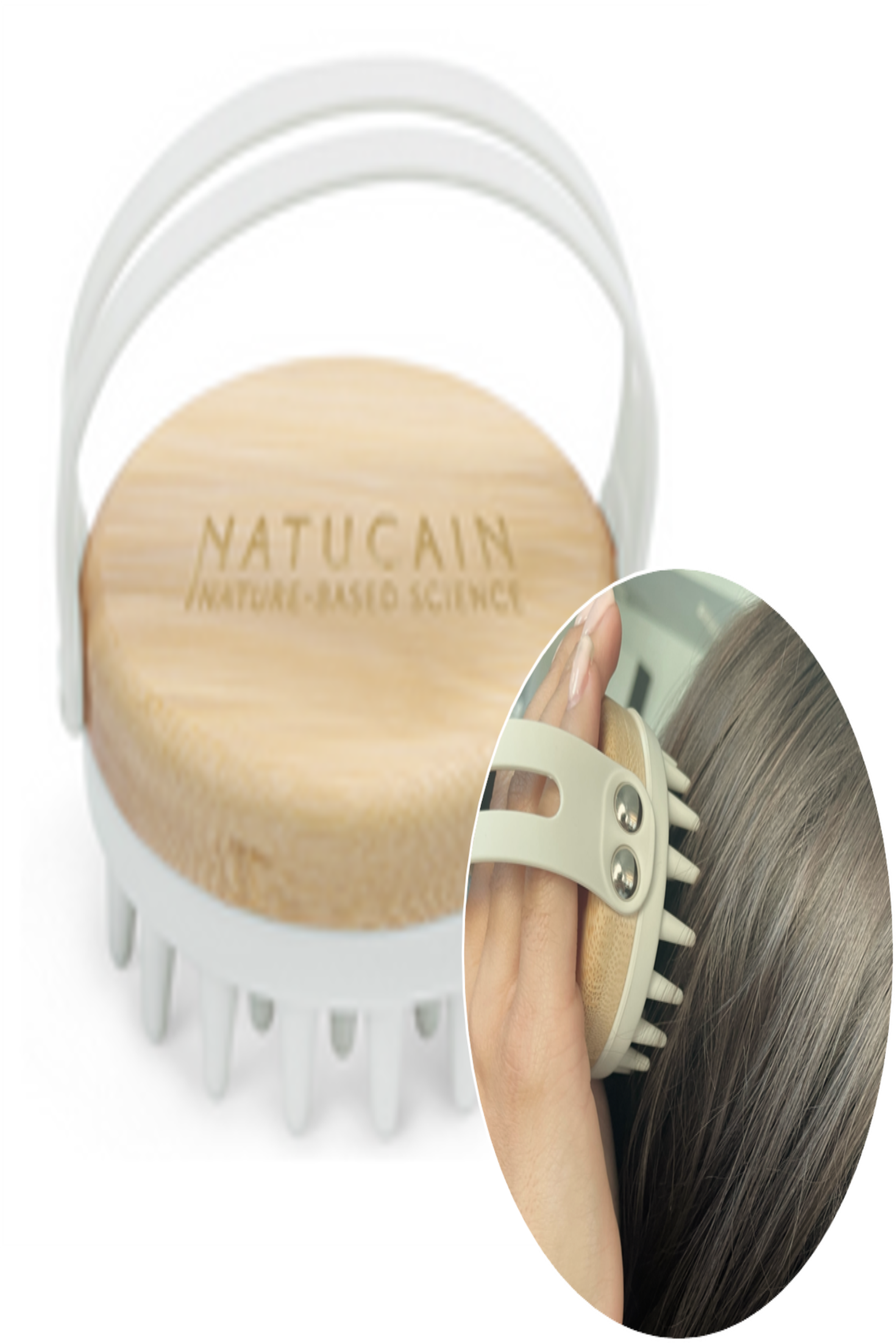 Brosse de massage Natucain pour cuir chevelu